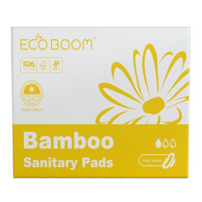 China ECO BOOM 100% Super Absorbent Degradable Pure White Sanitary Pads Feminine Hygiene for sale