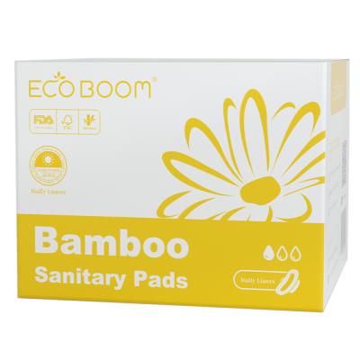 China ECO BOOM Agent Super Absorbent Sanitary Napkin Bamboo Menstrual Pad 100% Degradable Feminine Hygiene for sale