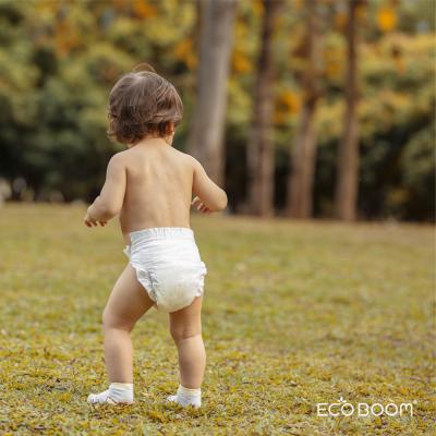 China ECO BOOM Compostable Disposable Biodegradable Nappies Cotton Diapers Breathable Baby Plain Weave ECO firendly for sale