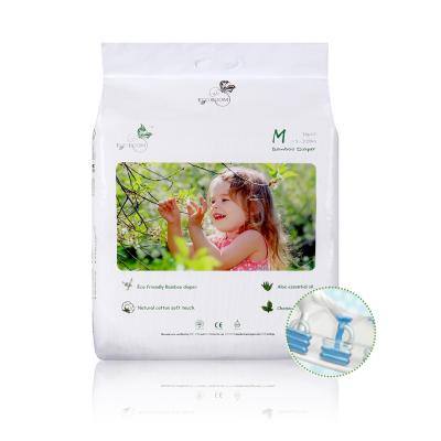 China Premium Disposable Natural Bamboo Newborn Organic Diaper ECO BOOM M Size Best Price Plain Weave Plain Weave Diaper for sale