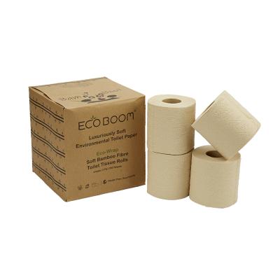 China Household ECO Newspaper RUMBLE Biodegradable Soft Paper Bamboo 3 Ply Bamboo Tissue For Toilet Paper for sale