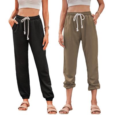 China Wholesale New Trend Anti-pilling Drawstring Custom Waist Pockets Sweatpants Women for sale