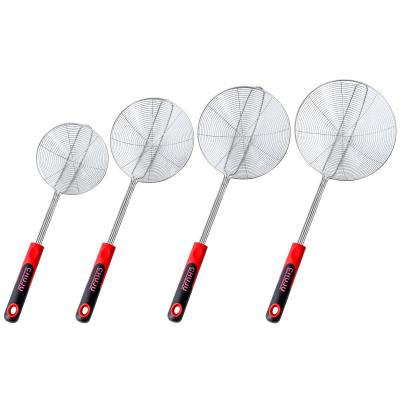 China Durable Heat Resistant Stainless Steel Cobweb Filter Oil Slotted Scoop Skimmer for sale