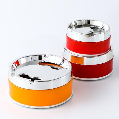 China Wheel Rotation Modern Stainless Steel Cover Plastic Ashtray Type for sale