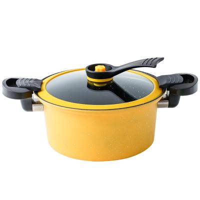 China Maifan Viable Stone Micro-pressure Double Ear Stainless Steel Soup Non-Stick Coating Pot for sale