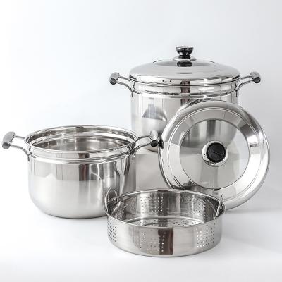 China Sustainable Binaural Glass Stainless Steel Visible Steam Cooking Pot for sale