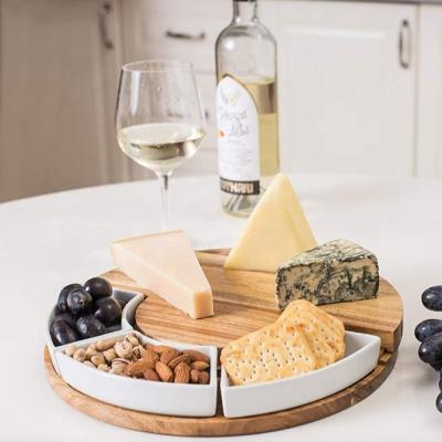 China New Style Sustainable Log Cheese Board and Knife Set Turn Cheese Board for sale