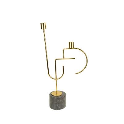 China Contemporary Christmas Party Birthday Gold Metal Candle Holder Ornaments Wedding Dining Table for sale