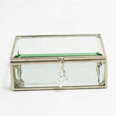 China Wholesale High Quality Eco-friendly Mini Box Eco-friendly Crystal Square Necklace Clear Glass Jewelry Box for sale