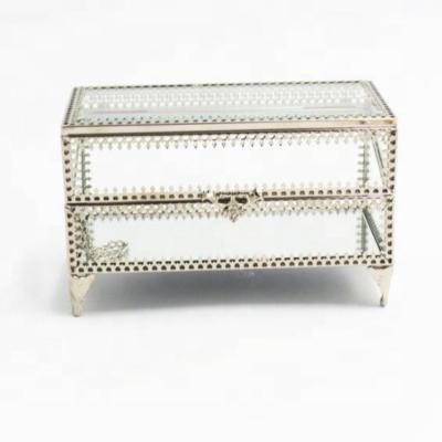 China Hot Custom Glass Metal Eco - Friendly Jewelry Gift Storage Box for sale