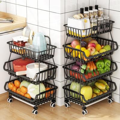 China Kitchen Shelf Viable Baskets Fruit Multifunctional Round Household Fruit Vegetable Storage Rack Sundries Storage for sale