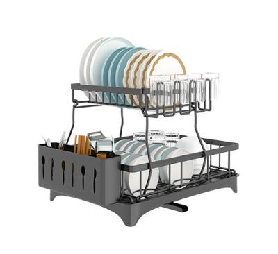 China Household Stainless Steel Sustainable Dish Drainer Rack Over Sink For Kitchen Storage for sale