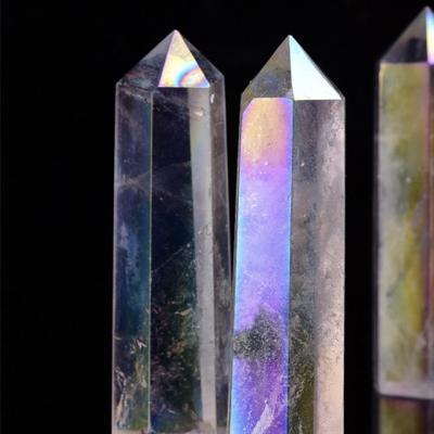 China China Plating Point Crystals Healing Stones La Tour C Quartz Tower Natural Crystal Stone Point For Crystal Crafts Kristallturm for sale