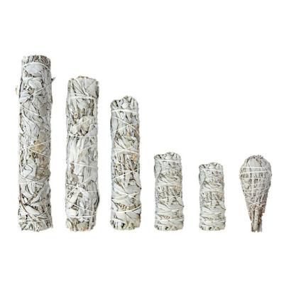 China Wholesale 9inch White California Sage Smudge Stick Tibetan Incense Salbei Smudge Stick 3.5 inch 7 inch 4 inch White For Crystal Cleansing for sale