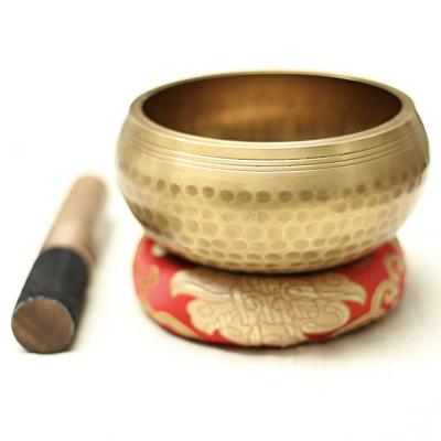 China Wholesale Nepal New Moon Singing Rolls Nepal Crystal Brass Singing Bowls Tibetan Handmade For Chakra Meditation Yoga Healing for sale