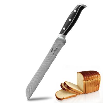 China Professional Bread Damascus Knife VG-10 Damascus Knife 8 Inch Bread Damascus Steel Comfortable ABS Steel Ergonomic Handle for sale