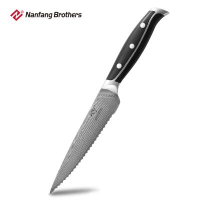 China Wholesale Disposable 5.5 Inch 67 Layer Damascus Steel Steak Serving Knife With ABS Handle for sale