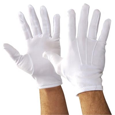 China Hand Marching Band Polyester Soft Parade Industry Organic Cotton White Nylon Cotton Glove For Eczema for sale