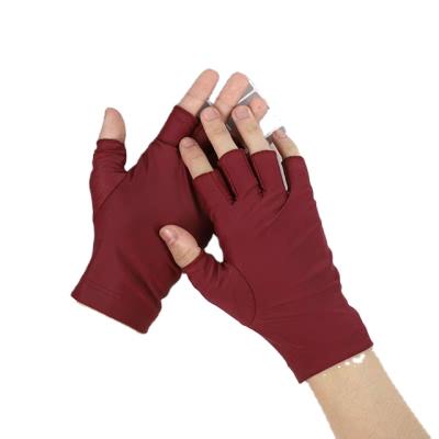 China Hemp Cotton Single Sleeve Anti-UV Long Gloves, Half Finger Unti-ultraviolet Gloves for sale