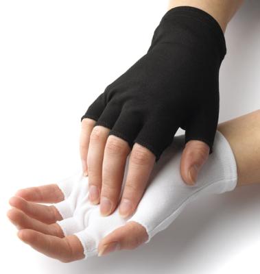 China black fingerless cotton nylon glove with button snap HMD for sale