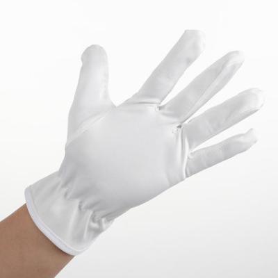 China Plain Jewelry Microfiber Inspection Gloves Police Uniform White Polyester Gloves With Wristband Military Parade Gloves for sale