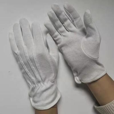 China Checked Uniform For Marching Band White Cotton Beaded Grip Safe Gloves for sale