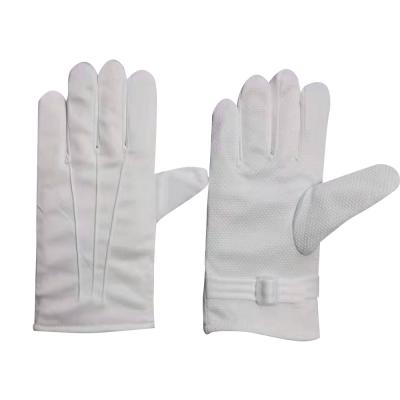 China Plain White Cotton Winter Military Police Parade Gloves With Dots for sale