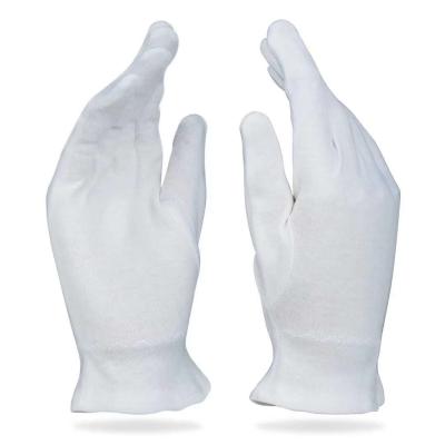 China Cotton White Disposable Cotton Gloves Dry Skin Cotton Gloves White Cosmetic Gloves for sale