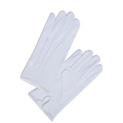 China Parade White Mens Ceremonial Hand Gloves Cotton Waiters Snap Cuff Cotton Gloves for sale