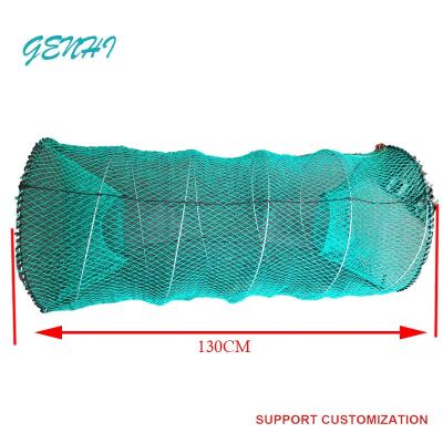 China Hot sale 70 * 130cm Fish cage net with knots fish trap crab trap folding cage for sale