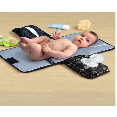 China Portable Polyester Diaper Change Pad Waterproof Travel Pad Baby Changing Diaper Changing Mat Foldable Changing Station with Mesh/PVC p for sale