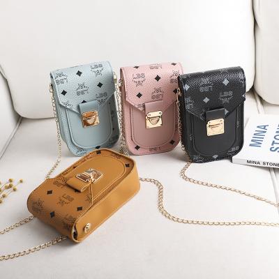 China Anti-fall Mobile Phone Bag Shoulder Phone Case Purse PU Leather Body Chain Girl Cell Phone Hanging Cross Bags&Cases For Women for sale