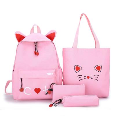 China Anti-theft Tote Bag School Backpack 2021 Girls Set 3 Pieces Backpack Top Cheap Set Backpack School Bags For Girls Set for sale