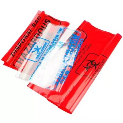 China Biohazard Disposable 100% Biodegradable Red Medical Waste Bag On Roll for sale