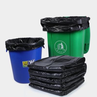 China Disposable High Quality HDPE / LDPE Recycled Plastic Garbage Bag On Roll With Labels And Shrink Paper Wrap for sale