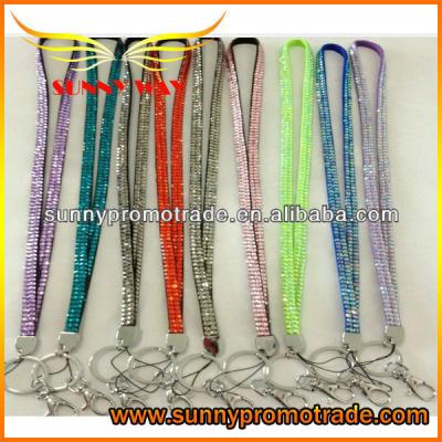 China Wholesale Eco-friendly Hot Selling Crystal Diamond Rhinestone Badge Lanyards for sale