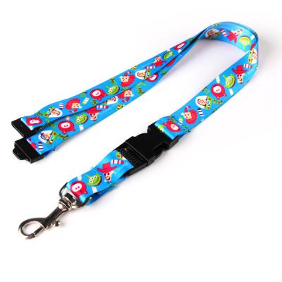 China Custom Cheap Promotional Lanyard High Quality Thick Polyester Buckle Neck Nylon Plastic Lanyard for sale