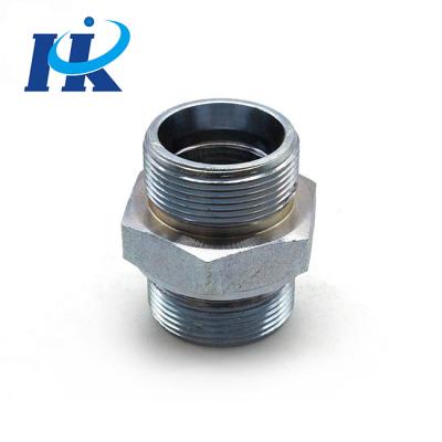 China Hot selling UK 1B bspp male end adapter carbon steel metric thread fittings dual 60 degree connector easy to install with great price for sale