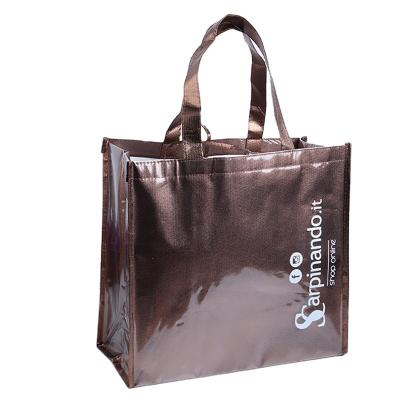 China High Quality Reusable Foldable Laminated Non Woven Handled PP Wine Bag Custom Shopping Bag for sale