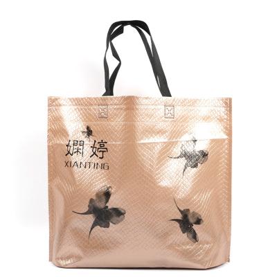 China High quality wholesale reusable foldable laminated non woven handled wine bag pp custom shopping bag for sale