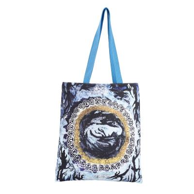 China Fashion Handled High Quality Women's Shopping Handbags Canvas Cotton Printing Tote Bags for sale