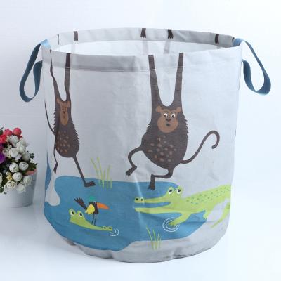 中国 2020 Sustainable Factory Manufacturing Fabric Round Foldable Laundry Storage Basket With Large Capacity 販売のため