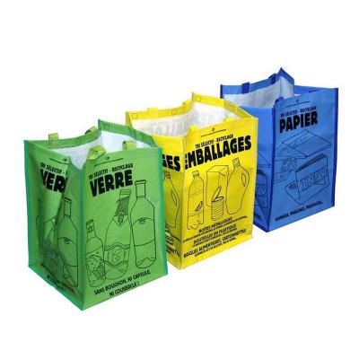 China Large Capacity Recyclable Multiple Color PP Woven Trash Sorting Bags for sale