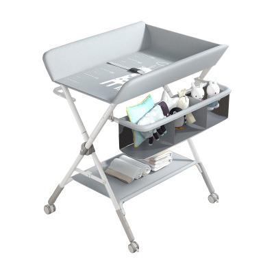 China Carbon steel+foldable Waystarbaby 2-in-1 Baby Care Table Adjusting height Bath Infant Clothes Drying Rack Baby Changing Table With Cabinets for sale