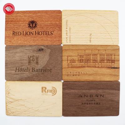 China Waterproof/Zhongyuanda Wooden Digital Waterproof Business Card RFID 213 Chip Access Control Card Laser Engraving Printable Wooden NFC Card for sale