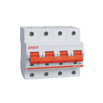 中国 GSB9H-125 4p 125a 25kv circuit breaker 125 amp 400v ac mcb mini circuit breaker IP40 125 amp 20a 25ka 販売のため