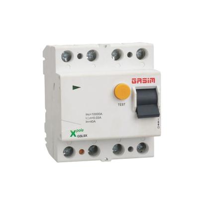 中国 earth leakage circuit breaker elcb 4P 32A 10ma 300ma IP40 plastic case GSL8-63 elcb circuit breaker 販売のため