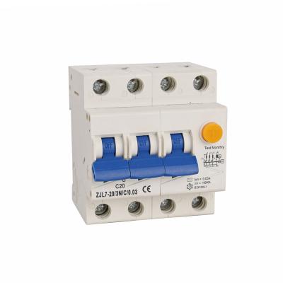 中国 earth leakage circuit breaker elcb rccb rcbo 4p 63a automatic mcb rcd GSL8-63 販売のため