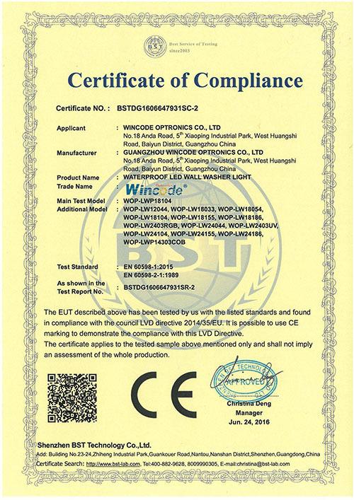 CE - Guangzhou Wincode Optronics Co., Ltd.