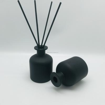 China Gift & Craft YZ-250# 200ml Matte Black Perfume Bottle Reed Diffuser Glass Bottles With Fiber Sticks for sale